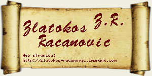 Zlatokos Račanović vizit kartica